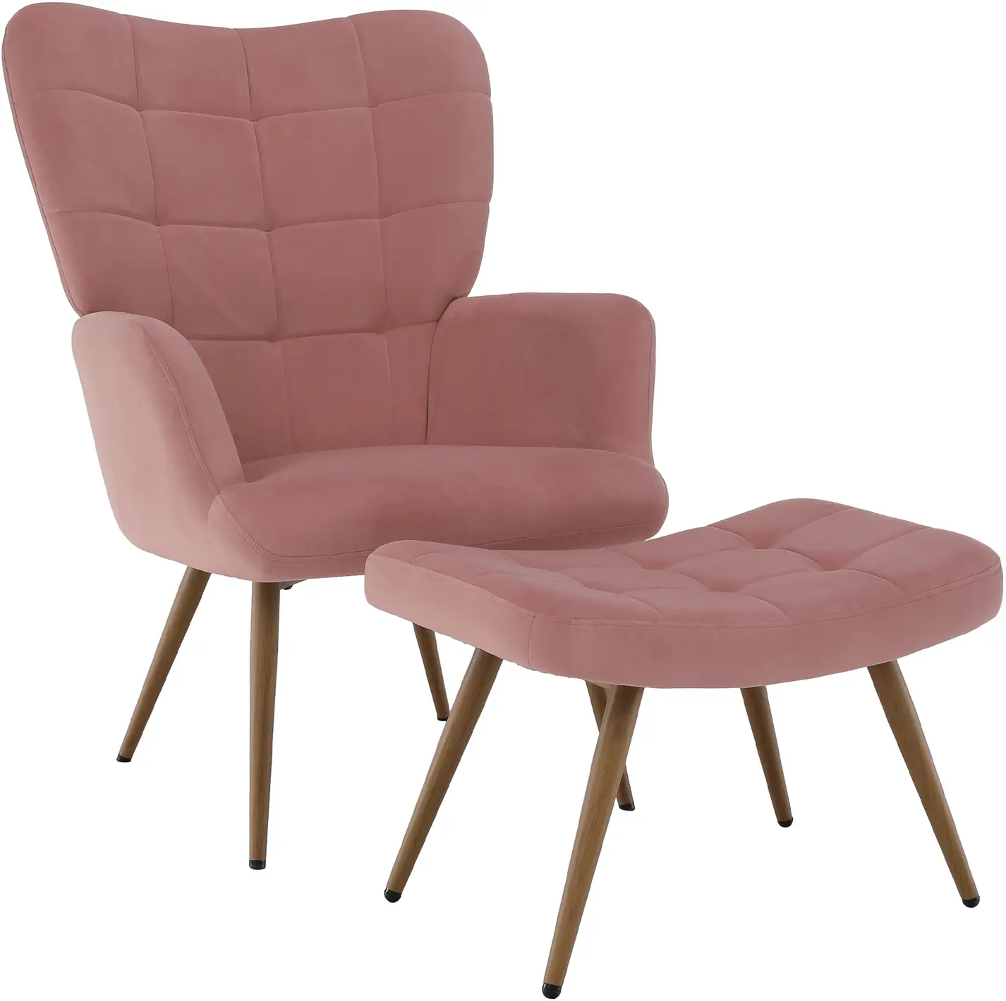 Кресло с подставкой для ног Tempo Kondela Haben (Pink/Grandson Oak)