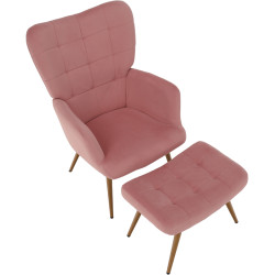 Кресло с подставкой для ног Tempo Kondela Haben (Pink/Grandson Oak) Thumb