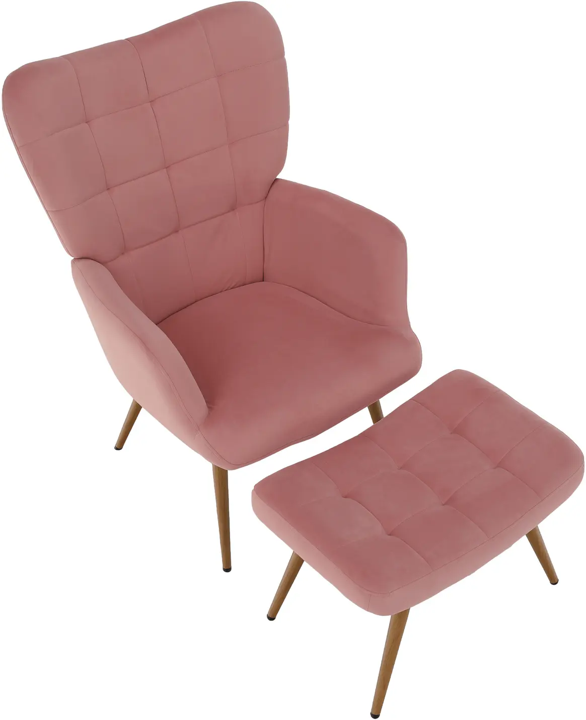 Кресло с подставкой для ног Tempo Kondela Haben (Pink/Grandson Oak)