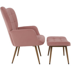Кресло с подставкой для ног Tempo Kondela Haben (Pink/Grandson Oak) Thumb