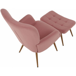 Кресло с подставкой для ног Tempo Kondela Haben (Pink/Grandson Oak) Thumb