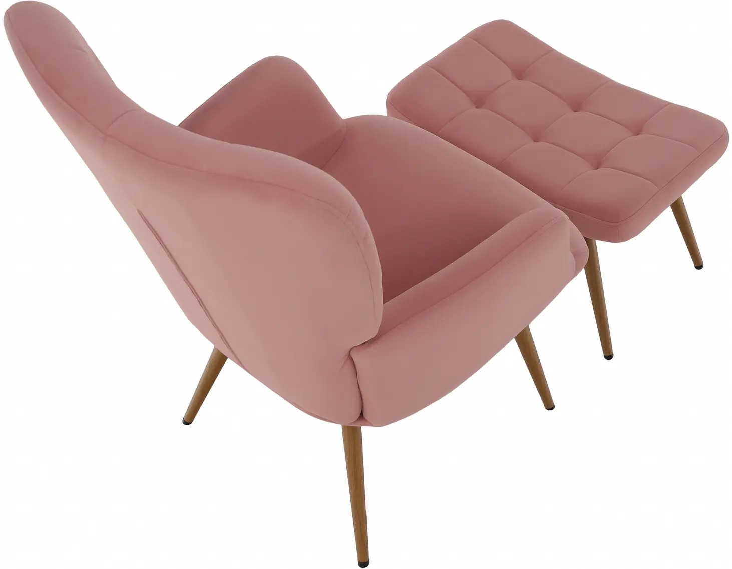 Кресло с подставкой для ног Tempo Kondela Haben (Pink/Grandson Oak)