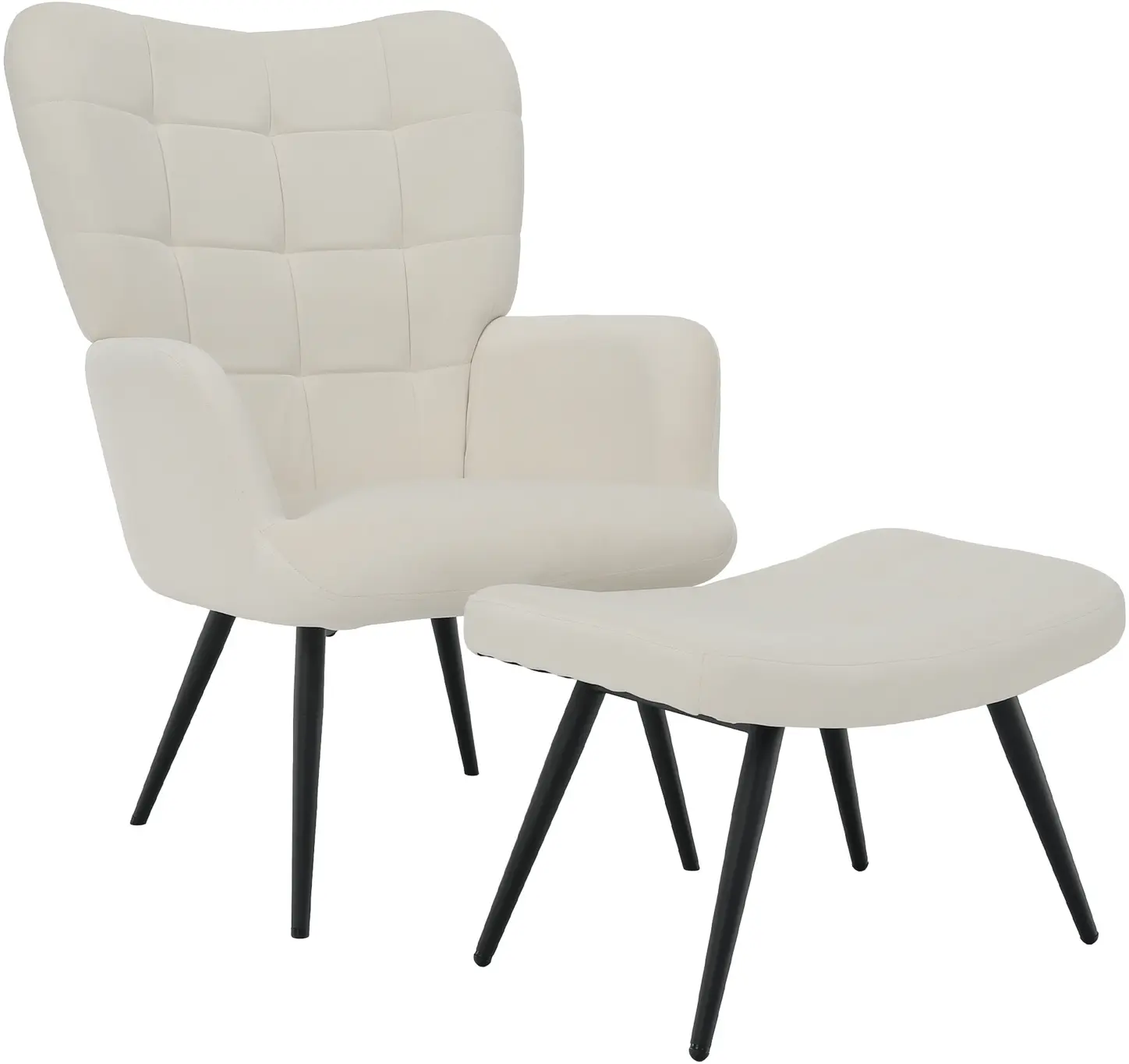 Кресло с подставкой для ног Tempo Kondela Haben (White/Black)