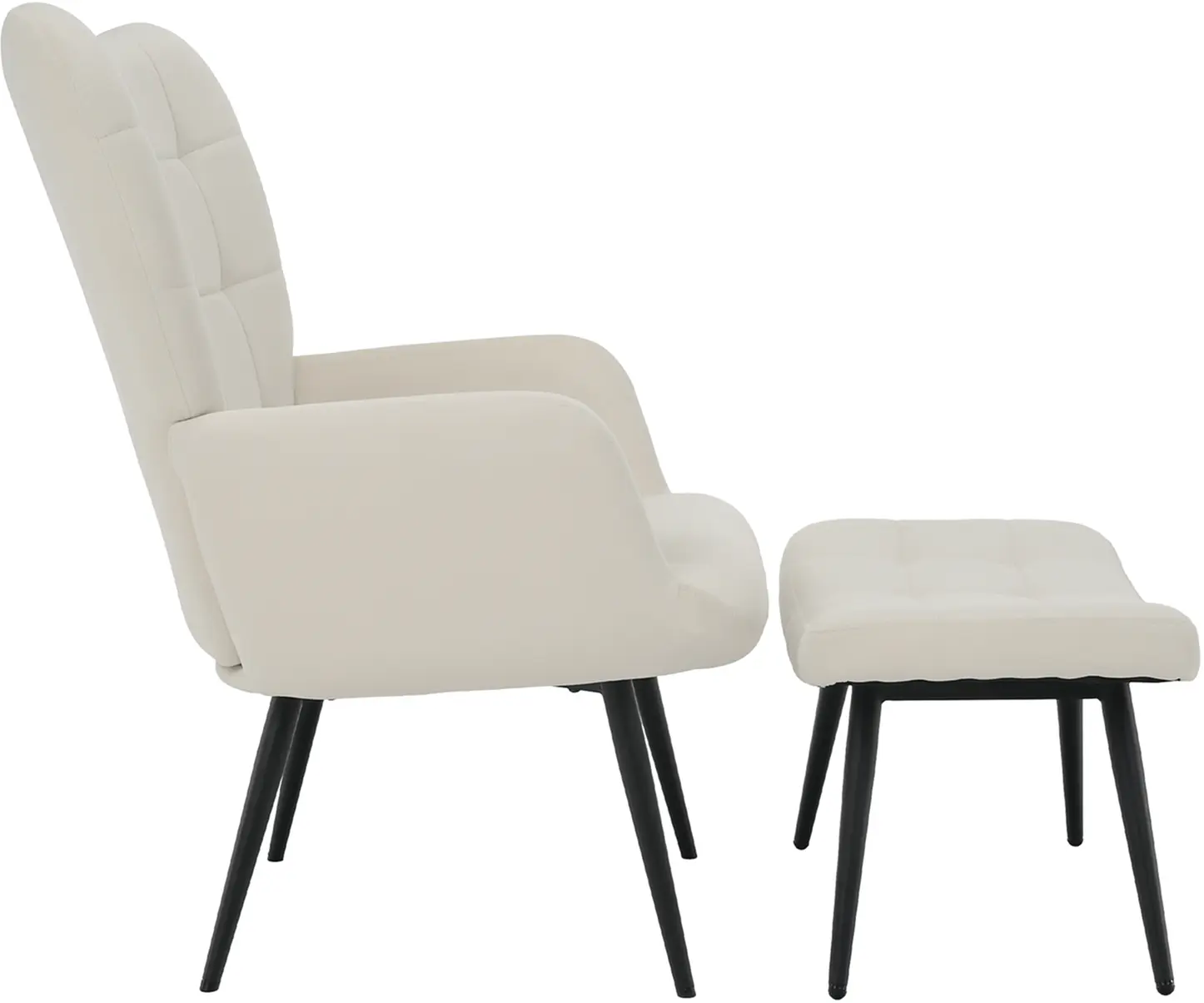 Кресло с подставкой для ног Tempo Kondela Haben (White/Black)