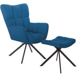 Fotoliu cu suport pentru picioare Tempo Kondela Komodo Typ 2 (Petrol)