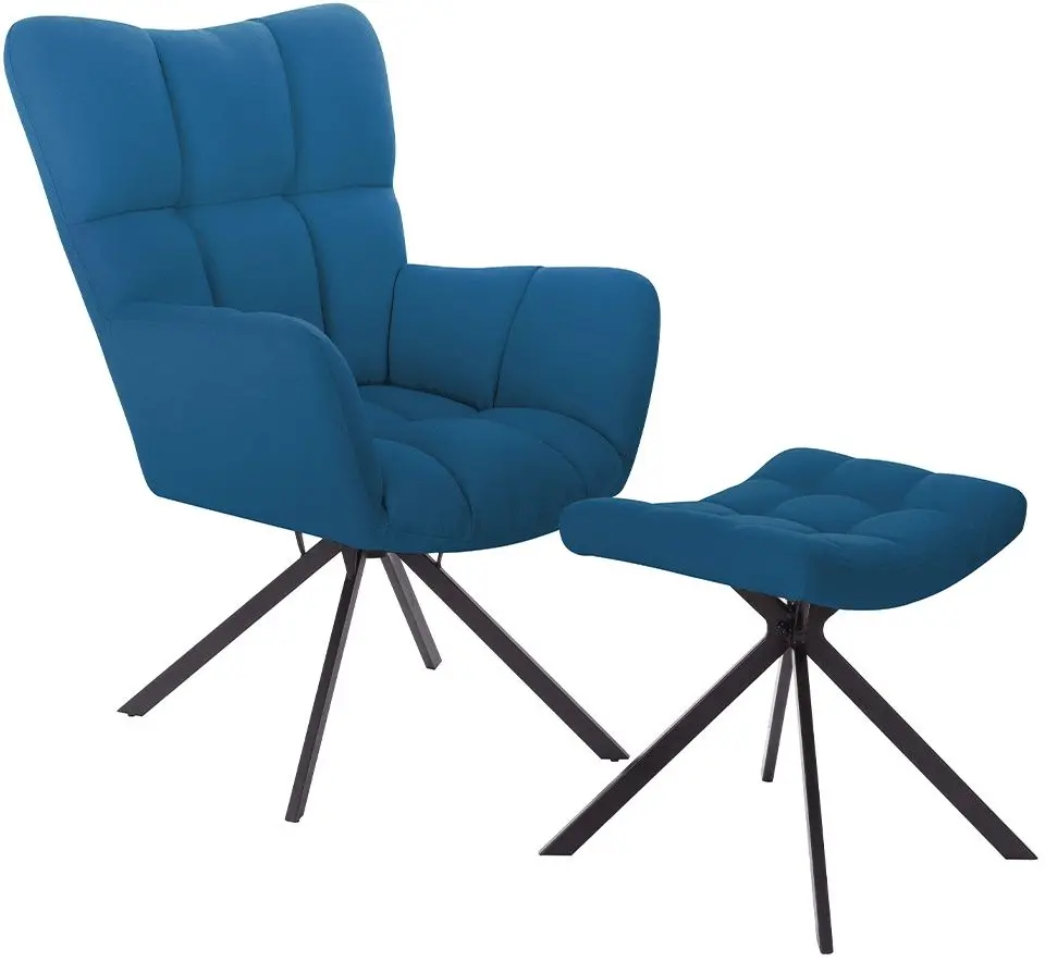 Fotoliu cu suport pentru picioare Tempo Kondela Komodo Typ 2 (Petrol)