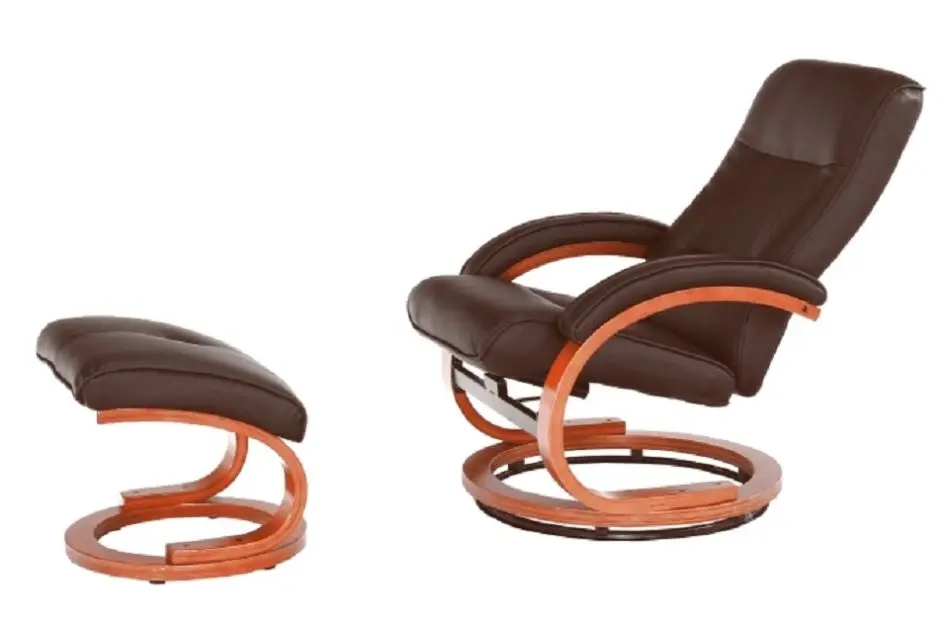 Fotoliu cu suport pentru picioare Tempo Kondela Ryan (Dark Brown)