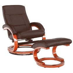 Fotoliu cu suport pentru picioare Tempo Kondela Ryan (Dark Brown)