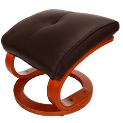 Fotoliu cu suport pentru picioare Tempo Kondela Ryan (Dark Brown) Thumb