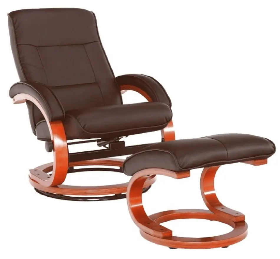 Fotoliu cu suport pentru picioare Tempo Kondela Ryan (Dark Brown)