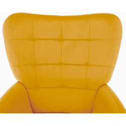 Fotoliu cu taburet Tempo Kondela Haben Velvet 27 (Yellow/Black) Thumb