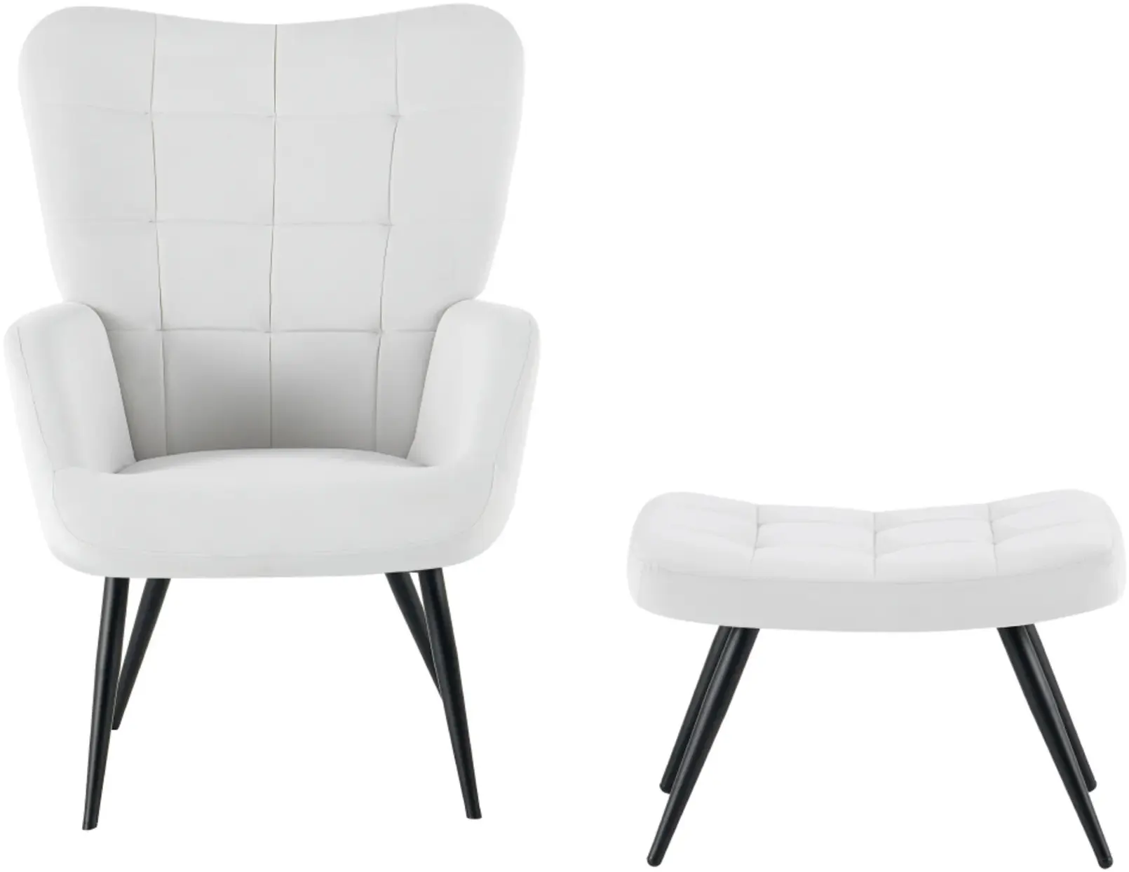 Fotoliu cu taburet Tempo Kondela Haben Velvet 46 (Light Grey/Black) - 3