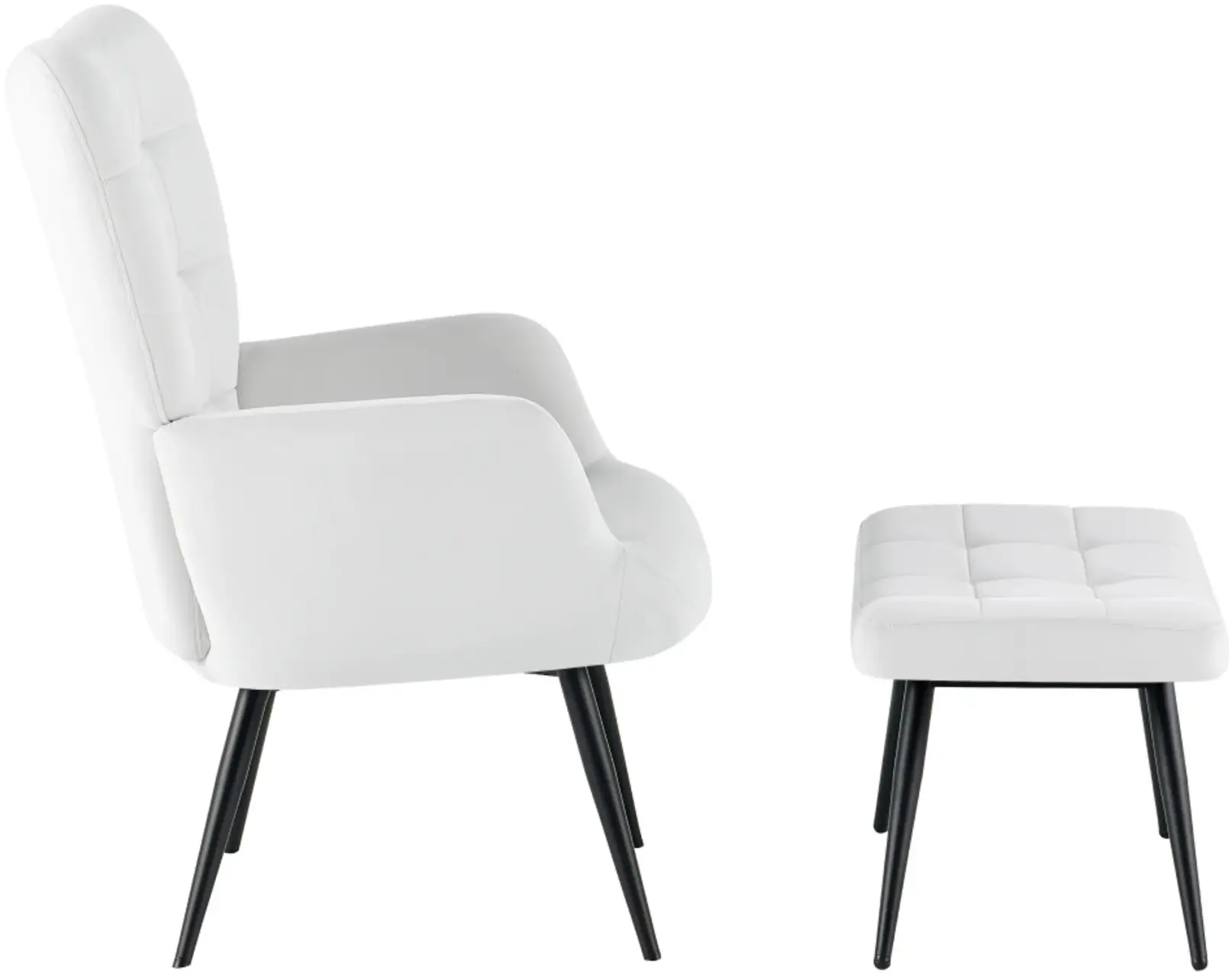 Fotoliu cu taburet Tempo Kondela Haben Velvet 46 (Light Grey/Black) - 5