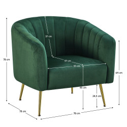 Fotoliu Tempo Kondela Bagy (Dark Green/Gold) Thumb