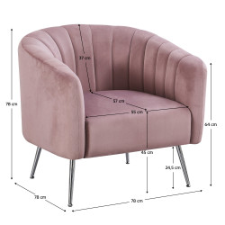 Fotoliu Tempo Kondela Bagy (Pink/Silver) Thumb