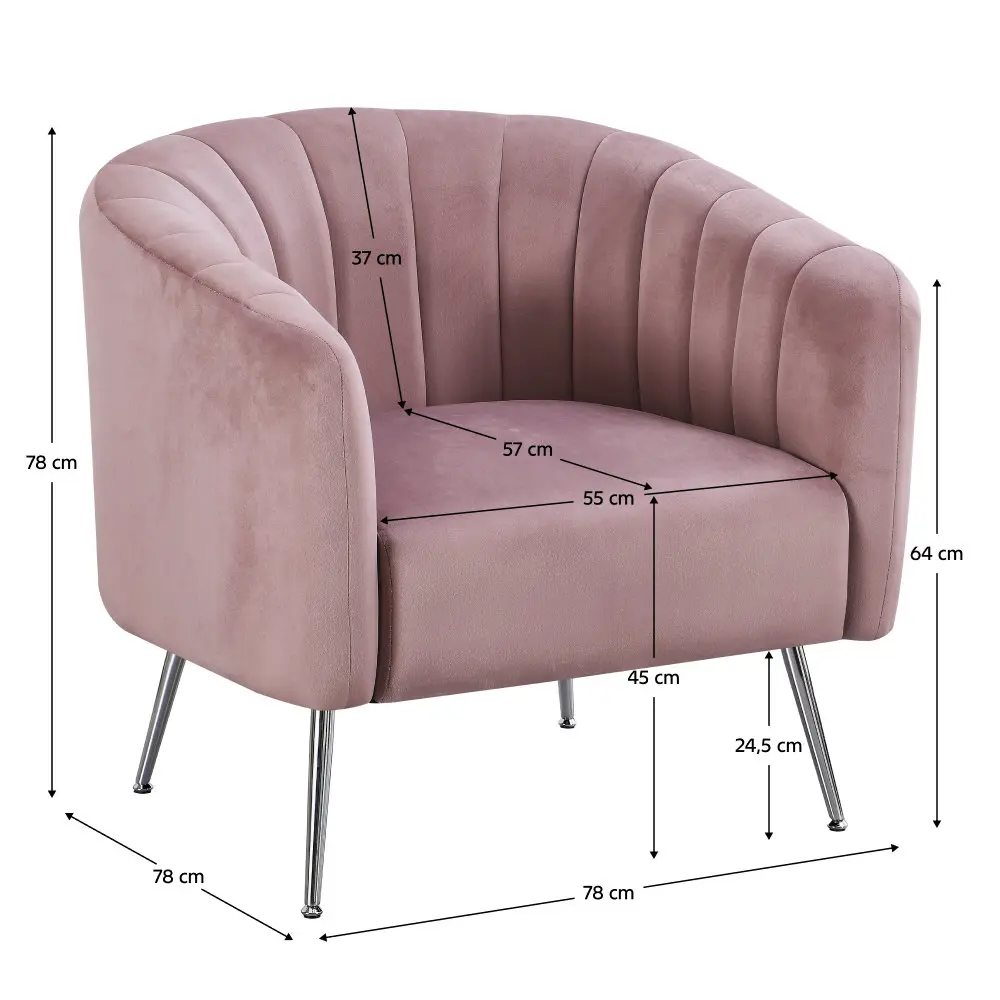 Fotoliu Tempo Kondela Bagy (Pink/Silver) - 5