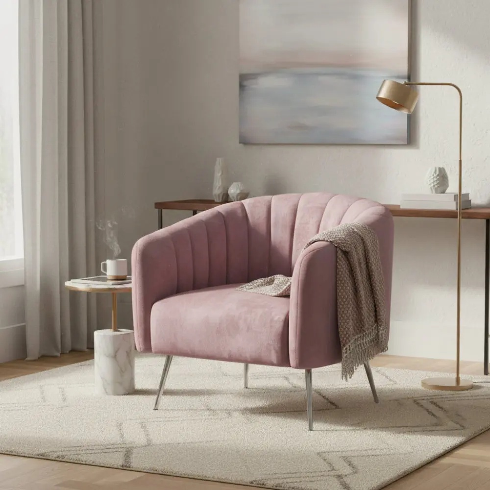 Fotoliu Tempo Kondela Bagy (Pink/Silver)