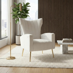 Fotoliu Tempo Kondela Baret Velvet (Beige)