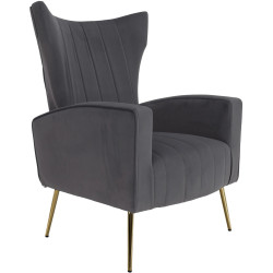 Кресло Tempo Kondela Baret Velvet (Grey) Thumb