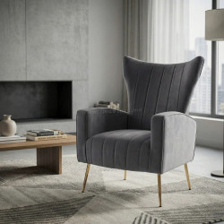 Fotoliu Tempo Kondela Baret Velvet (Grey)