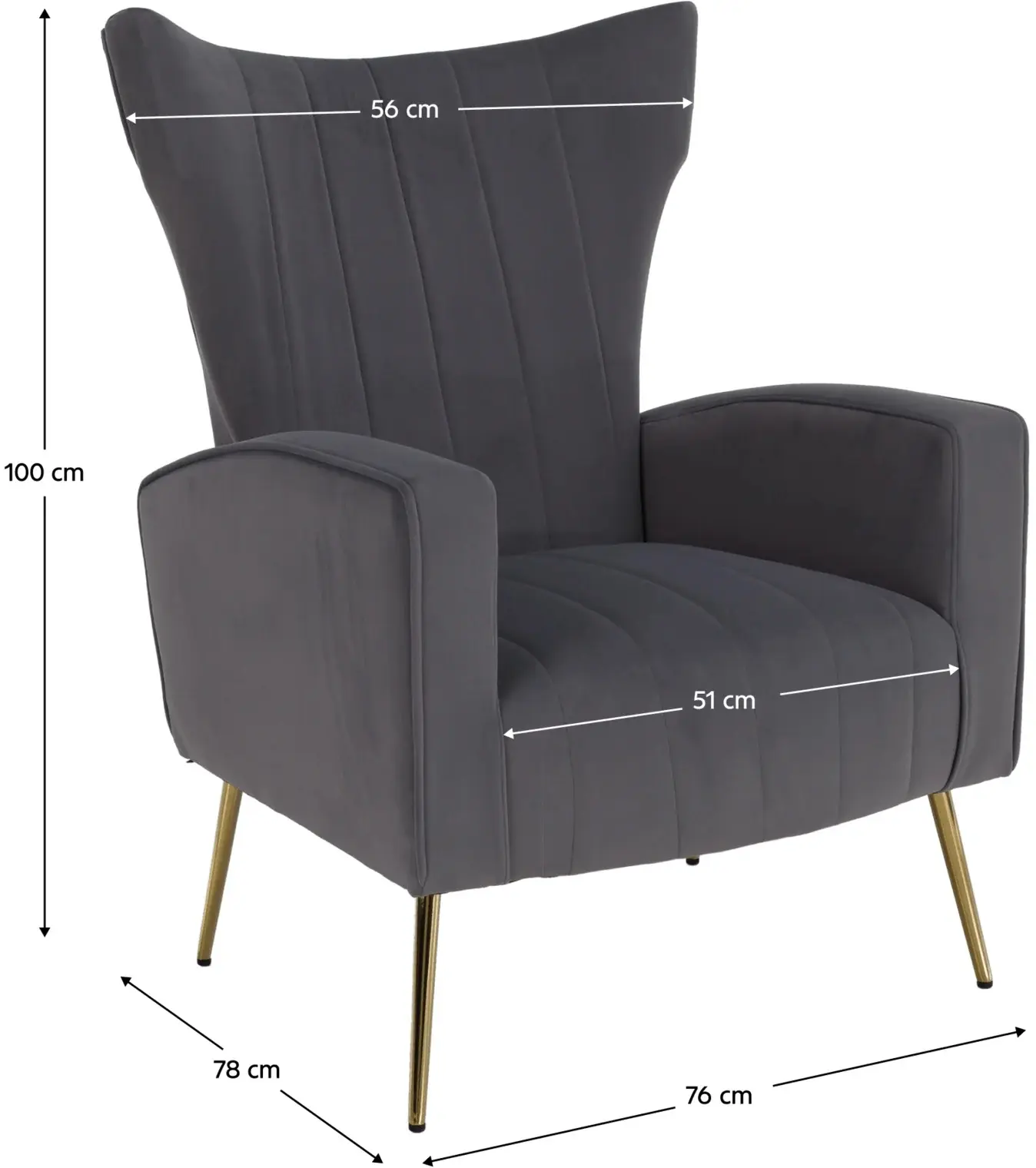 Кресло Tempo Kondela Baret Velvet (Grey) - 9