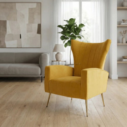 Fotoliu Tempo Kondela Baret Velvet (Yellow)