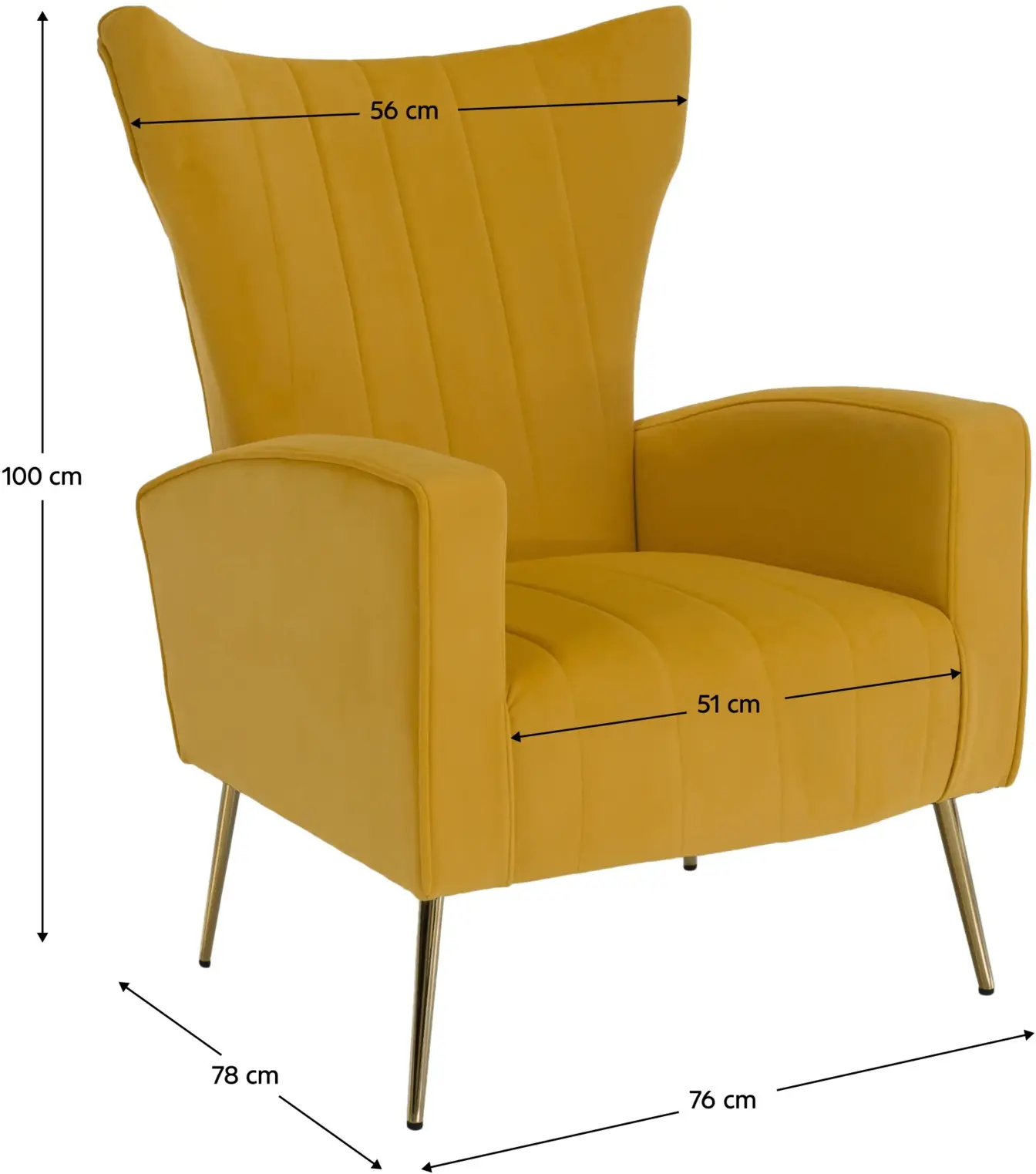 Кресло Tempo Kondela Baret Velvet (Yellow) - 9
