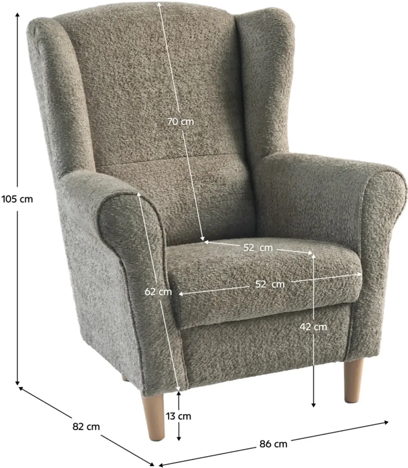 Fotoliu Tempo Kondela Charlot Coral Boucle 50 (Taupe) - 7