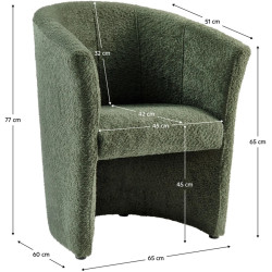 Fotoliu Tempo Kondela Cuba Coral Boucle 20 (Green) Thumb