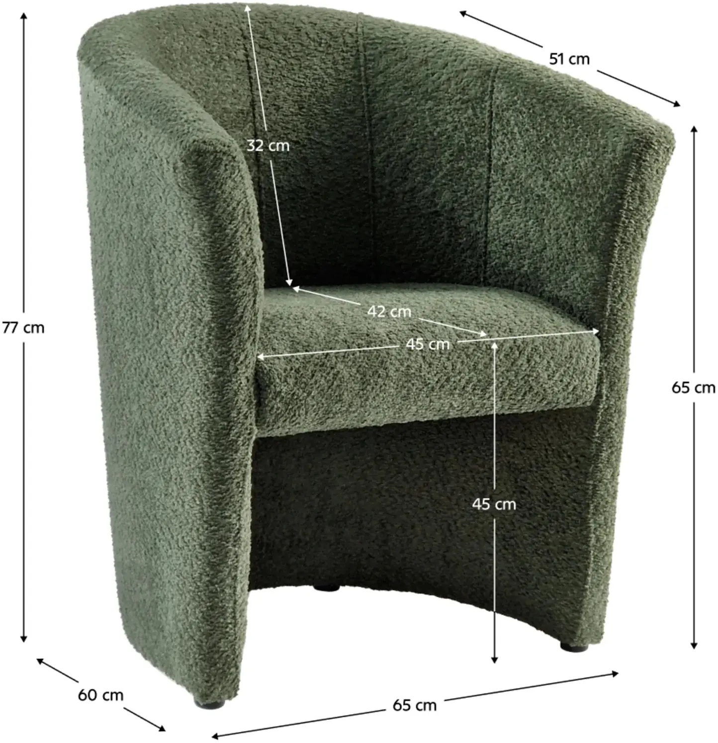 Fotoliu Tempo Kondela Cuba Coral Boucle 20 (Green) - 7