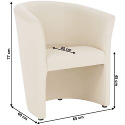 Fotoliu Tempo Kondela Cuba Leather (Beige) Thumb