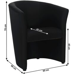 Fotoliu Tempo Kondela Cuba Leather (Black) Thumb