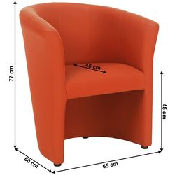 Fotoliu Tempo Kondela Cuba Leather (Orange) Thumb