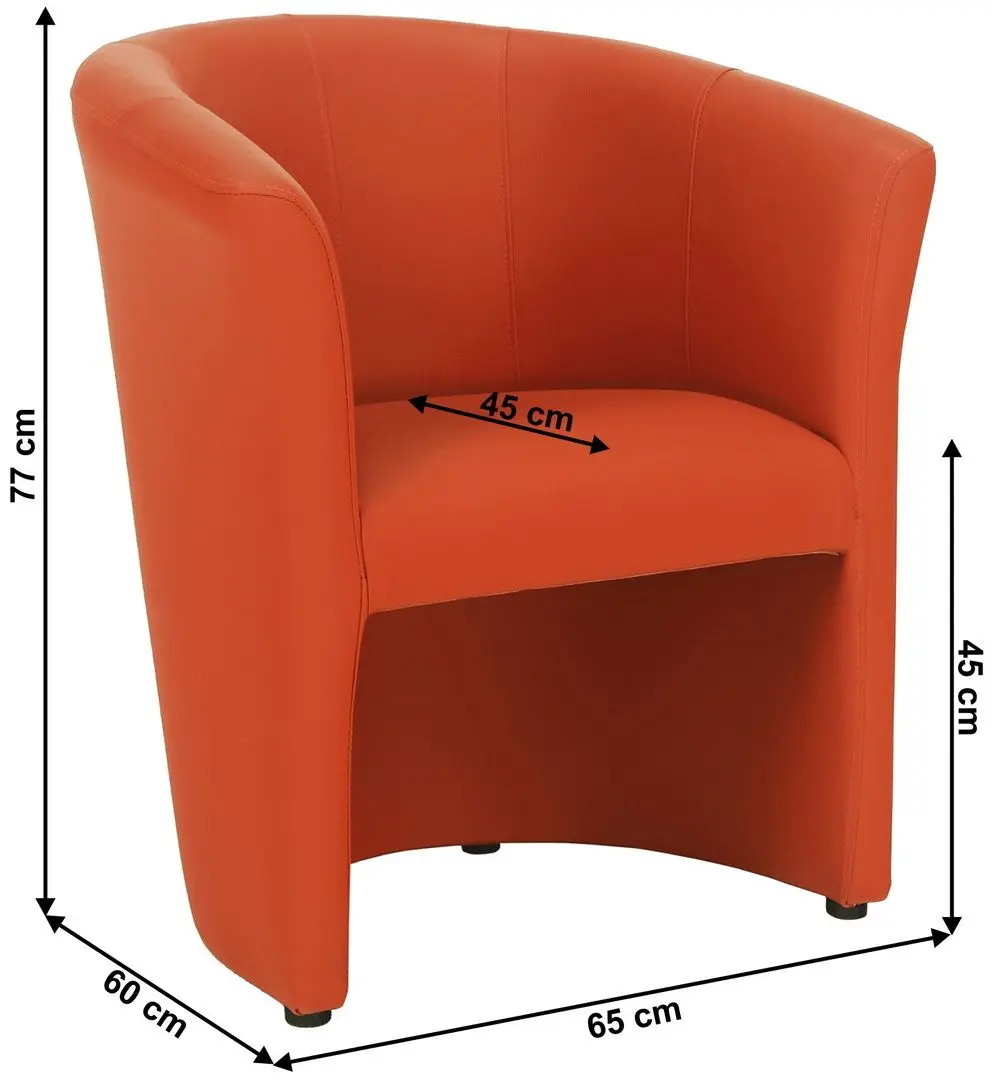 Fotoliu Tempo Kondela Cuba Leather (Orange)
