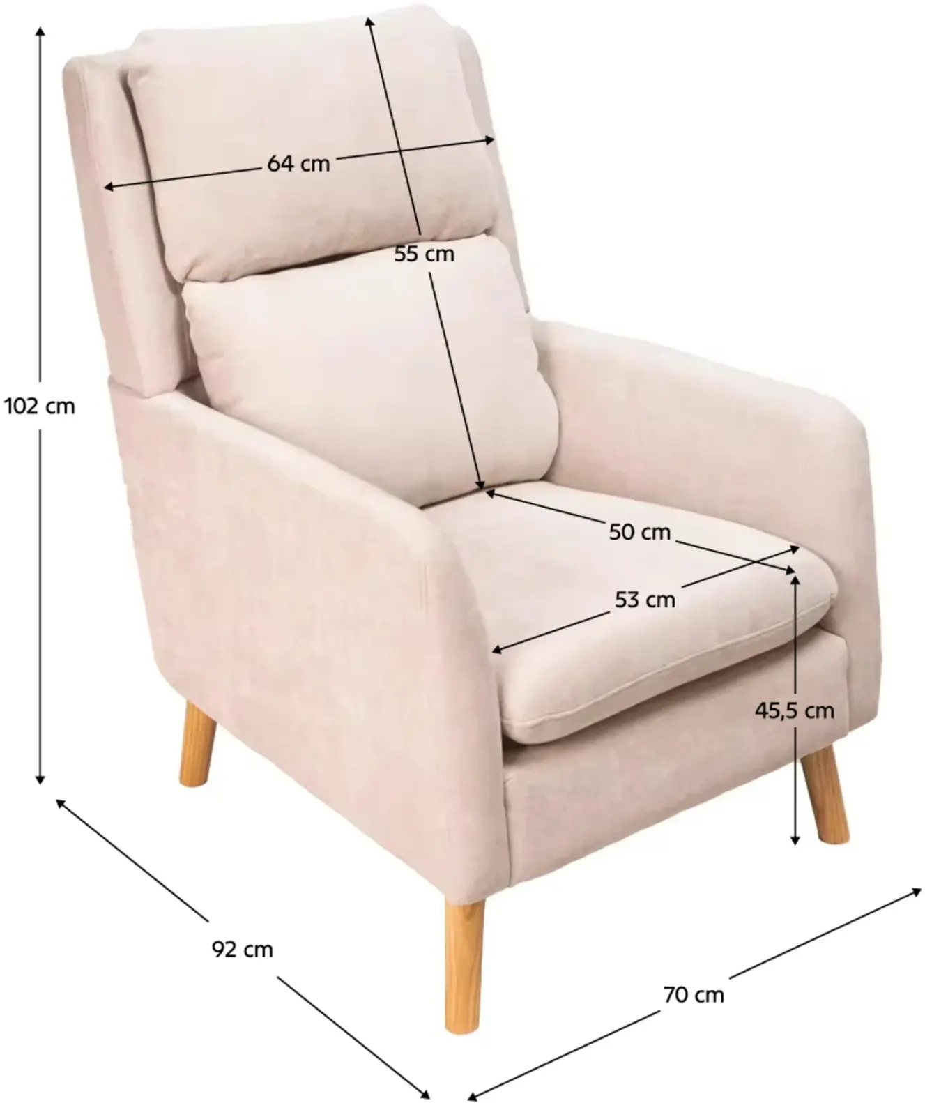 Fotoliu Tempo Kondela Demir (Beige) - 6