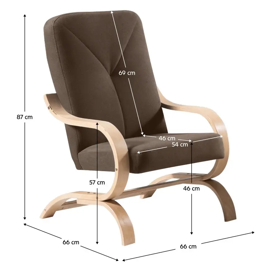 Fotoliu Tempo Kondela Elora (Brown/Beech) - 2