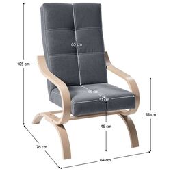 Fotoliu Tempo Kondela Giny (Grey/Beech) Thumb