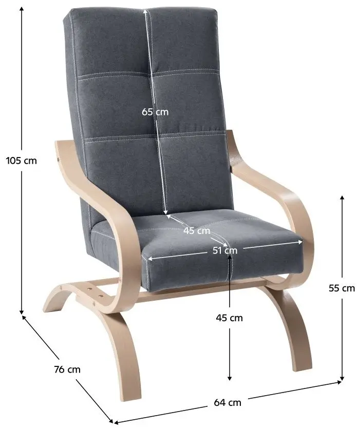 Fotoliu Tempo Kondela Giny (Grey/Beech)