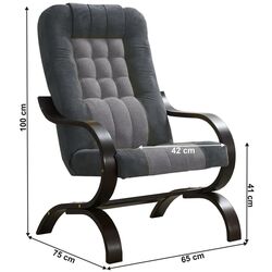 Fotoliu Tempo Kondela Guru (Light Gray/Dark Gray/Walnut) Thumb