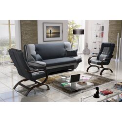 Fotoliu Tempo Kondela Guru (Light Gray/Dark Gray/Walnut) Thumb