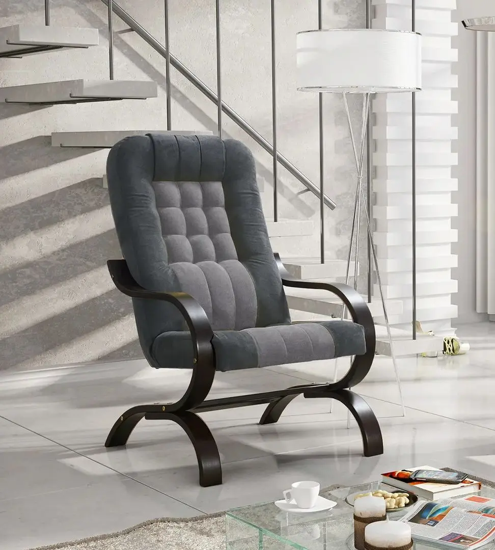 Fotoliu Tempo Kondela Guru (Light Gray/Dark Gray/Walnut)