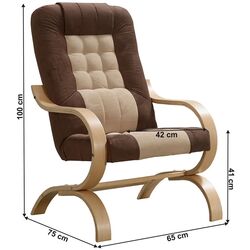 Fotoliu Tempo Kondela Guru (Taupe/Brown/Beech) Thumb