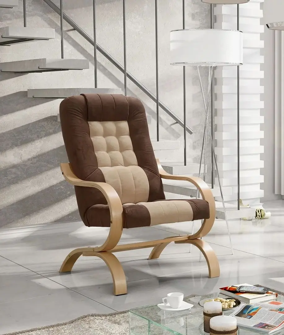 Fotoliu Tempo Kondela Guru (Taupe/Brown/Beech)