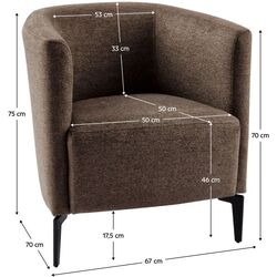 Fotoliu Tempo Kondela Kapy (Brown/Black) Thumb