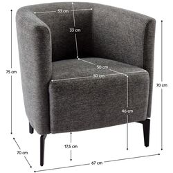 Fotoliu Tempo Kondela Kapy (Gray/Black) Thumb