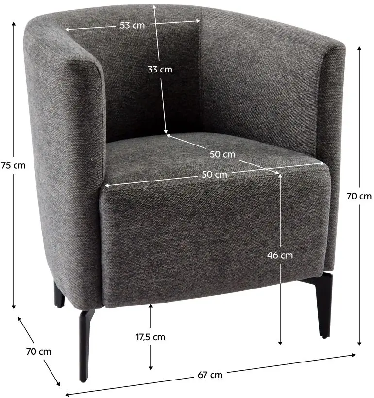 Fotoliu Tempo Kondela Kapy (Gray/Black)
