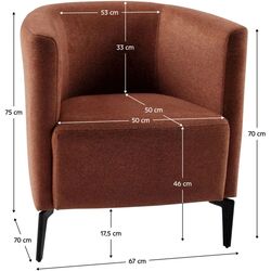 Fotoliu Tempo Kondela Kapy Matana 07 (Terracotta/Black) Thumb