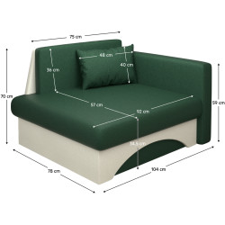 Fotoliu Tempo Kondela Kubos New Uni (Green/Beige) Thumb