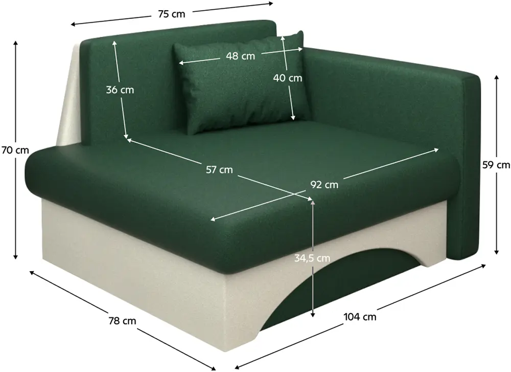 Fotoliu Tempo Kondela Kubos New Uni (Green/Beige)