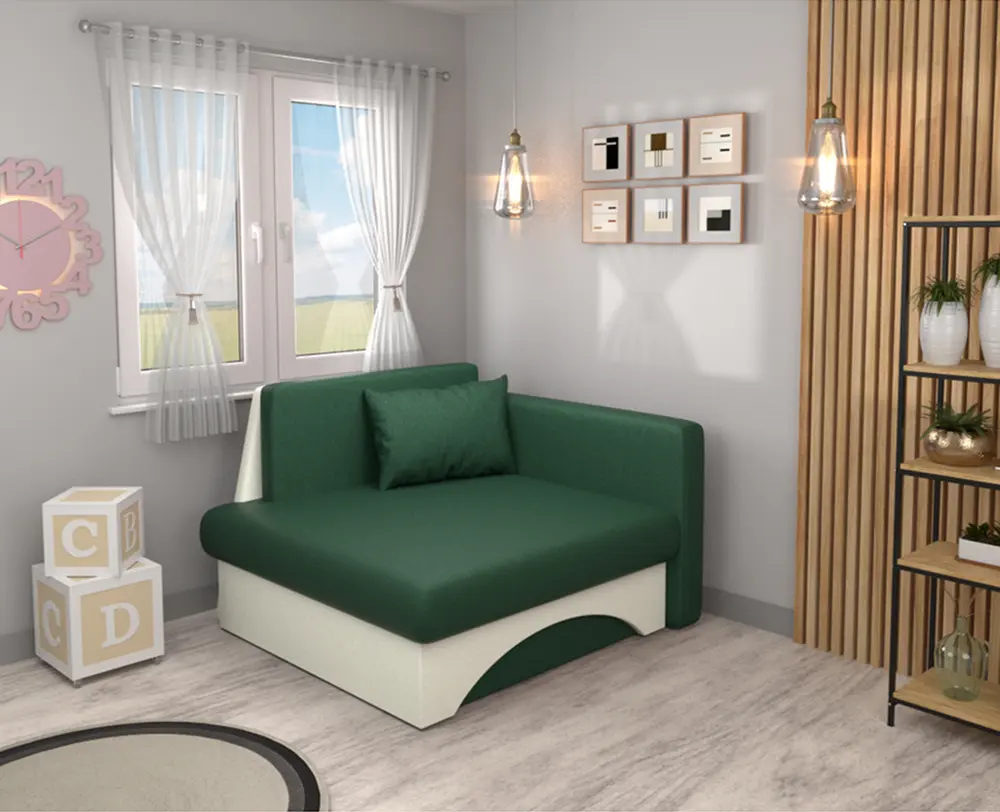 Fotoliu Tempo Kondela Kubos New Uni (Green/Beige)